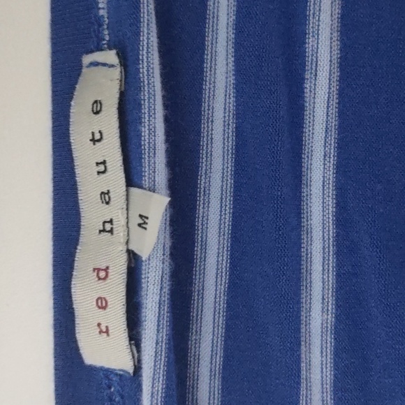 Red Haute Hi Low Striped Pullover Shirt Blue Size Medium - Picture 5 of 5